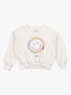 The New Society Kids' Rolling Graphic Sweatshirt, Off White/Multi - view 2, Off White/Multi