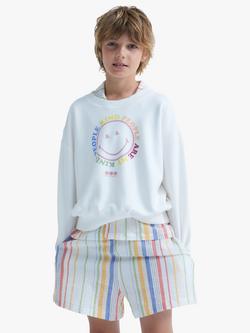 The New Society Kids' Rolling Graphic Sweatshirt, Off White/Multi, Off White/Multi