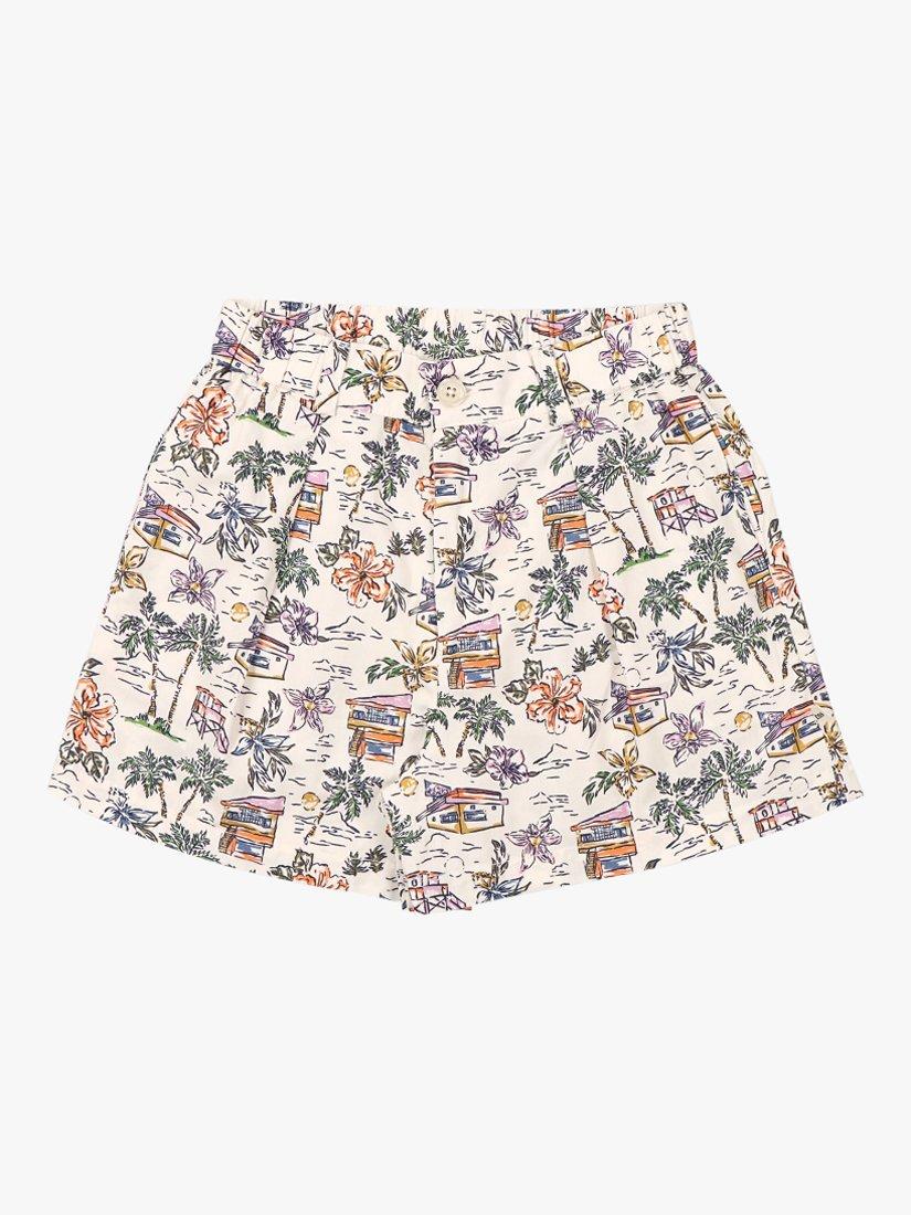 Product image 1 of 5, which shows The New Society Kids' Belmont Print Bermuda Shorts, Off White, 4 years
