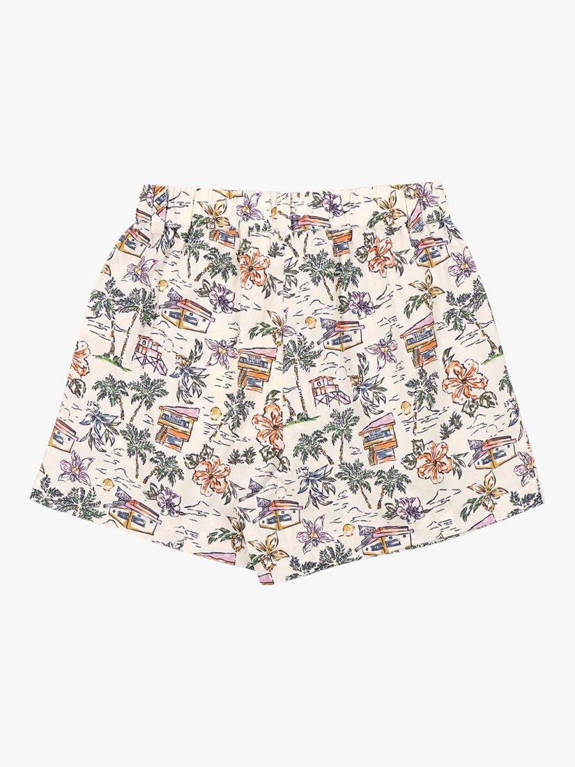 Product image 2 of 5, which shows The New Society Kids' Belmont Print Bermuda Shorts, Off White, 4 years