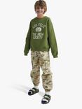 The New Society Kids' Newbury Sweatshirt, Khaki/Multi