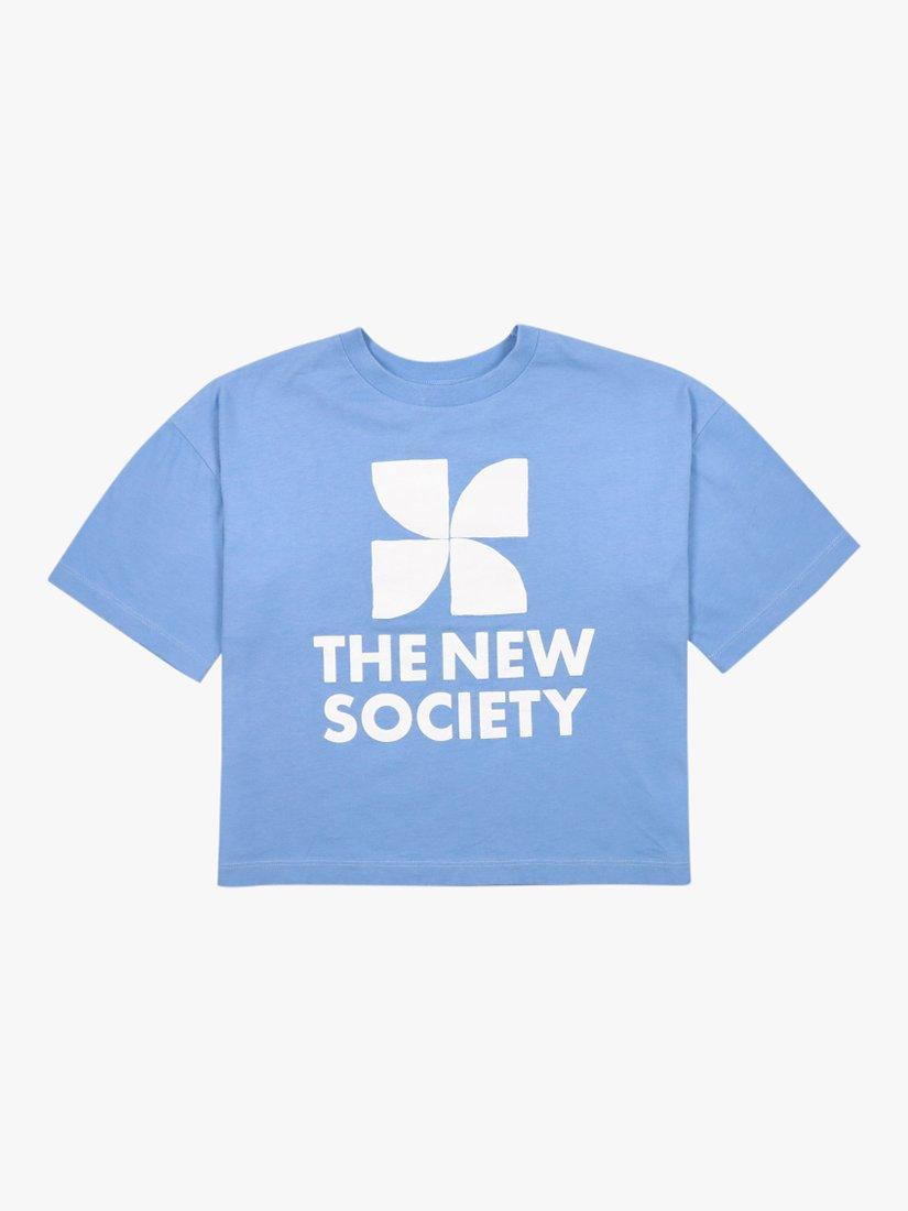 Product image 2 of 4, which shows The New Society Kids' Ontario Logo T-Shirt, Lake Blue, 10 years