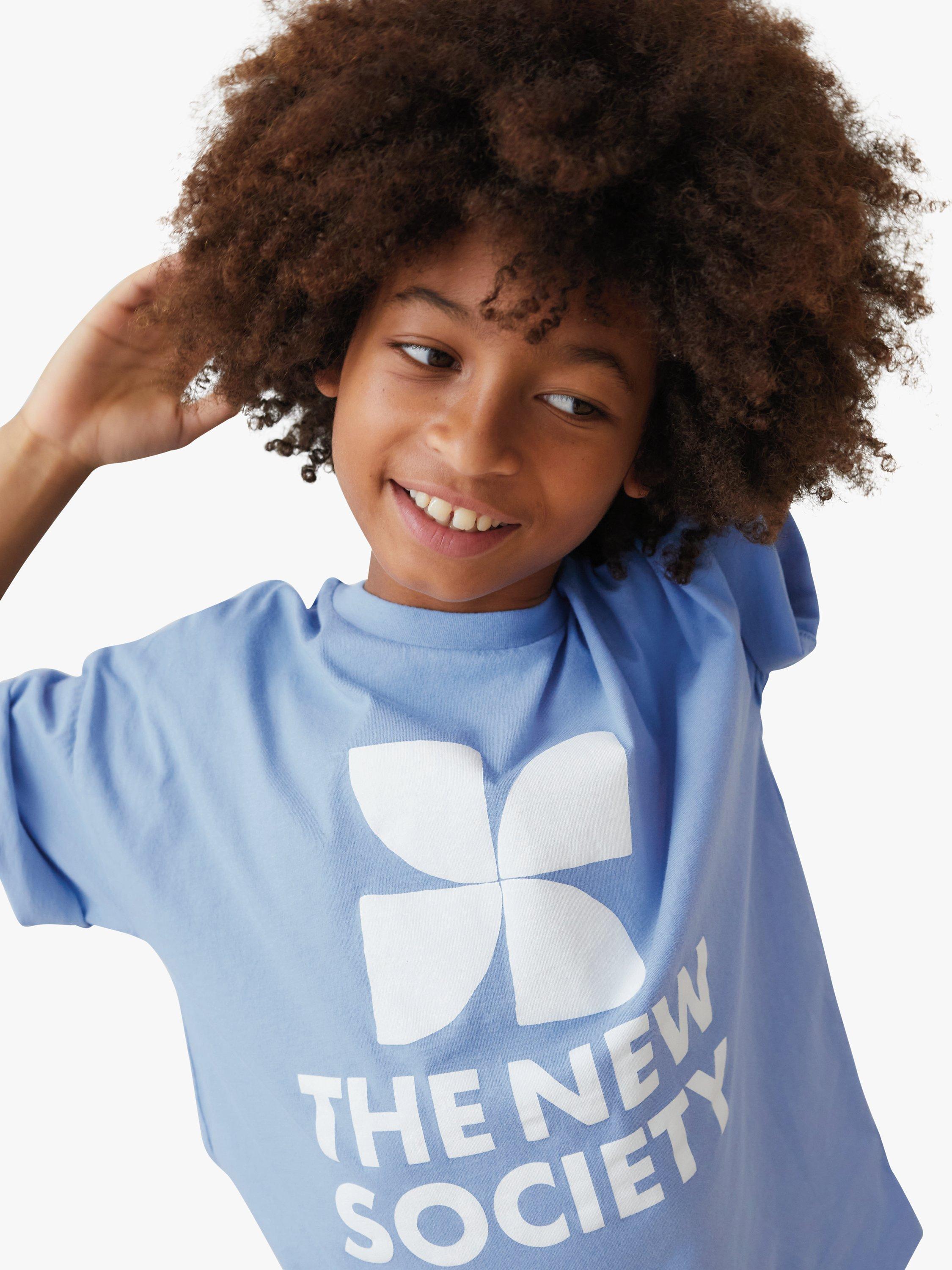 Product image 3 of 4, which shows The New Society Kids' Ontario Logo T-Shirt, Lake Blue, 10 years