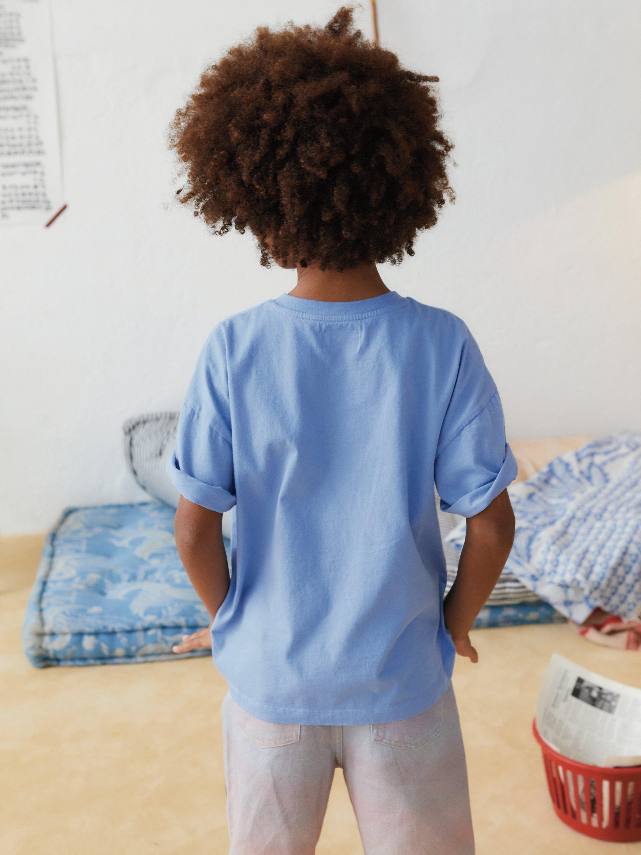 Product image 4 of 4, which shows The New Society Kids' Ontario Logo T-Shirt, Lake Blue, 10 years