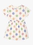 The New Society Kids' Rancho Daisy Print Dress, Off White/Multi