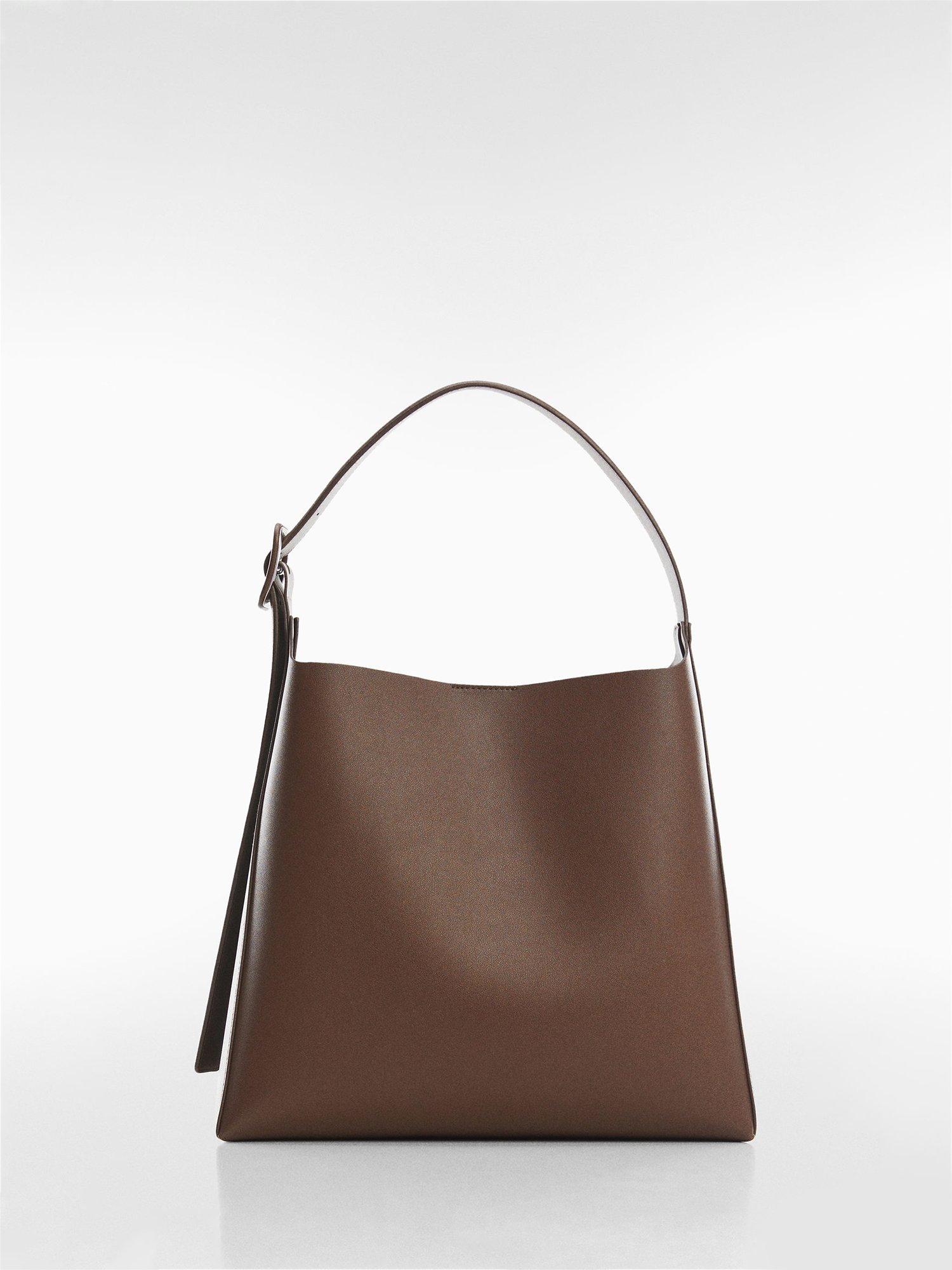 Mango Winnie Large Shoulder Bag, Dark Brown, One Size