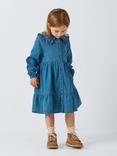 John Lewis Kids' Denim Tiered Shirt Dress, Denim Blue