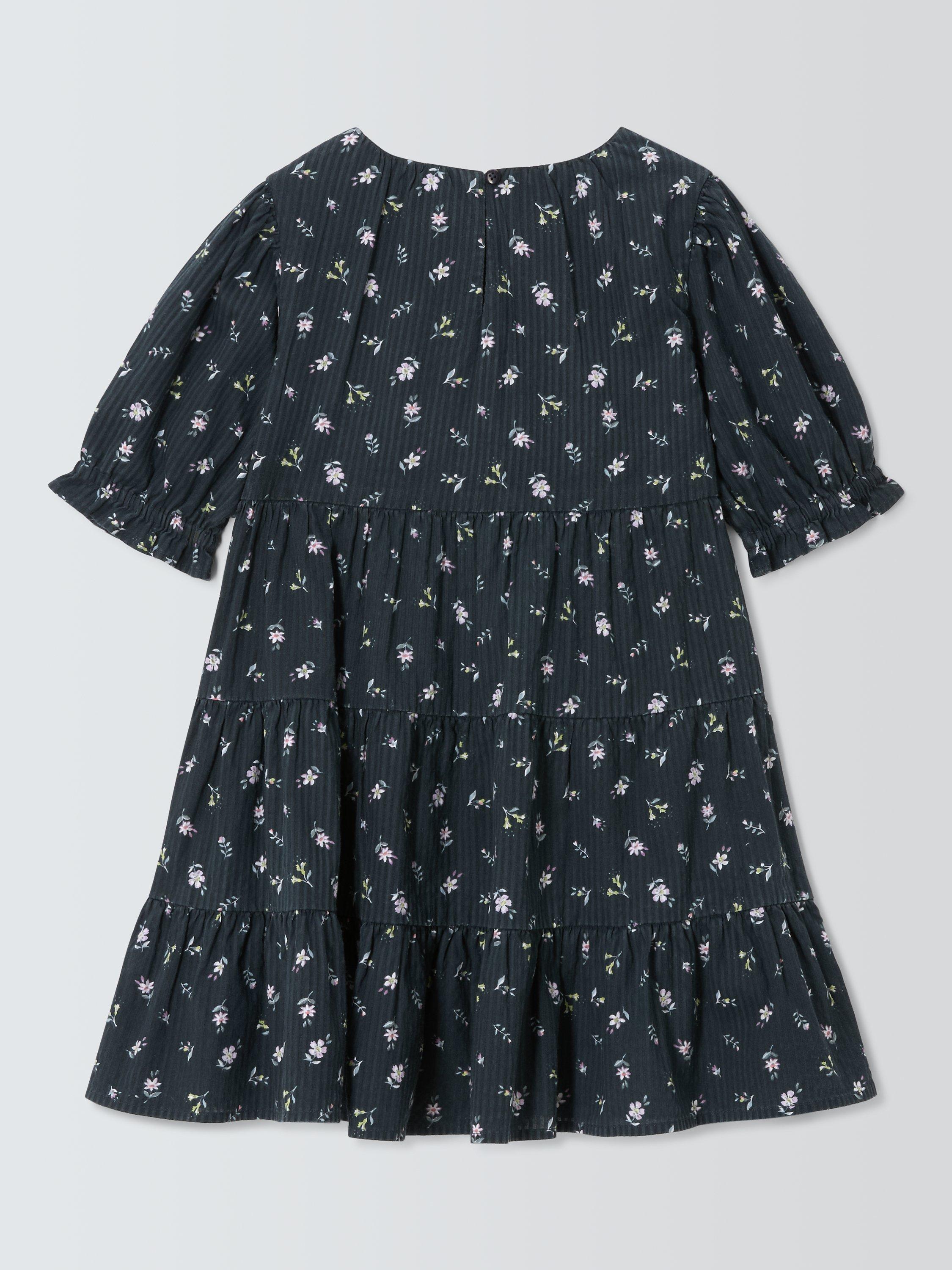 Product image 6 of 7, which shows John Lewis Kids' Seersucker Floral Dress, Blue Ink, 5 years