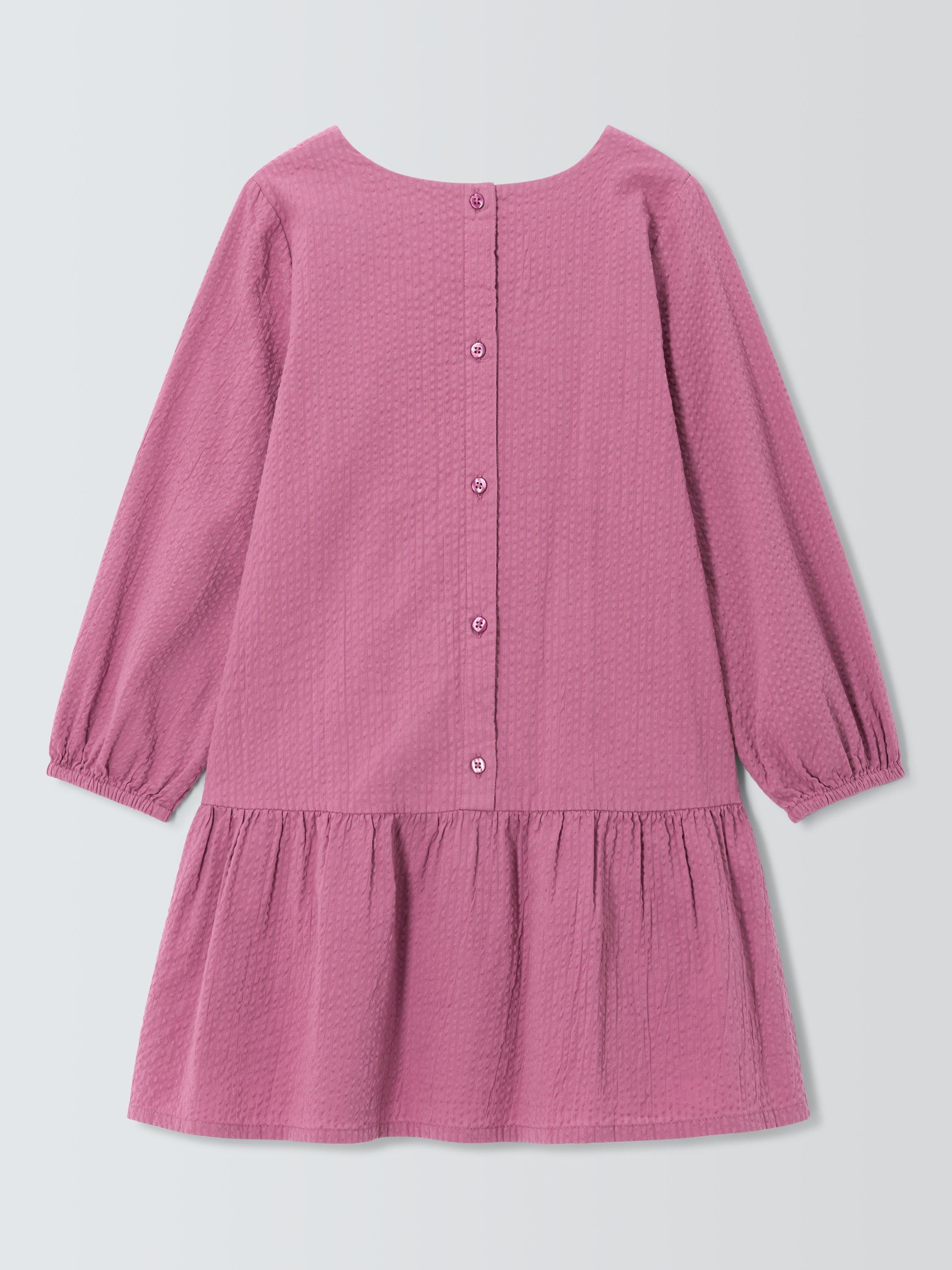 John Lewis Kids' Jersey Ruffle Hem Dress, Pink Mauve