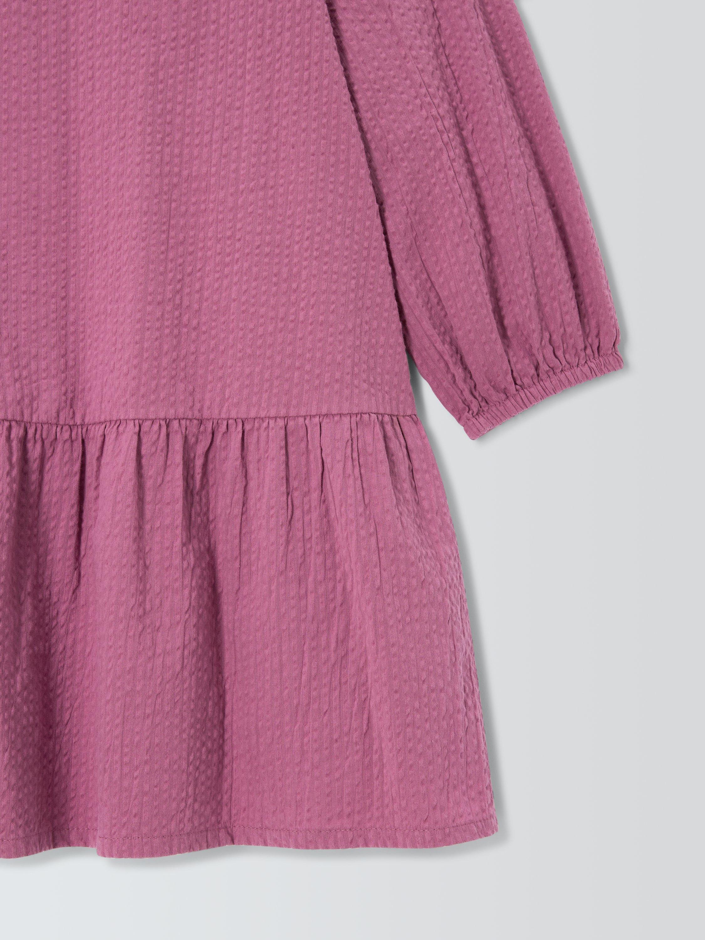 John Lewis Kids' Jersey Ruffle Hem Dress, Pink Mauve