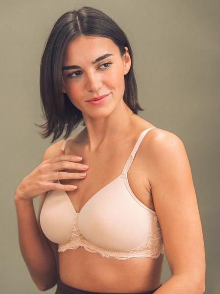 Royce Georgia Padded T-Shirt Non-Wired Bra, Beige