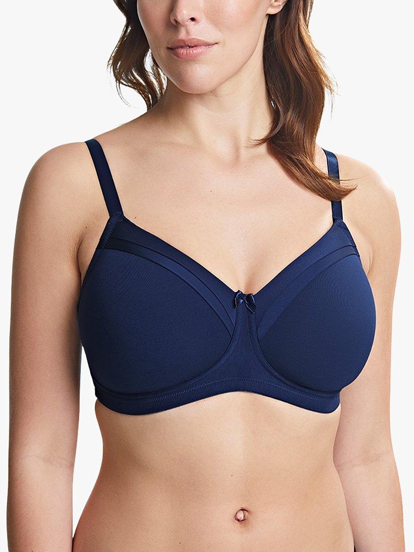 Product image 1 of 5, which shows Royce Maisie Moulded Non-Wired T-Shirt Bra, Navy, 30D