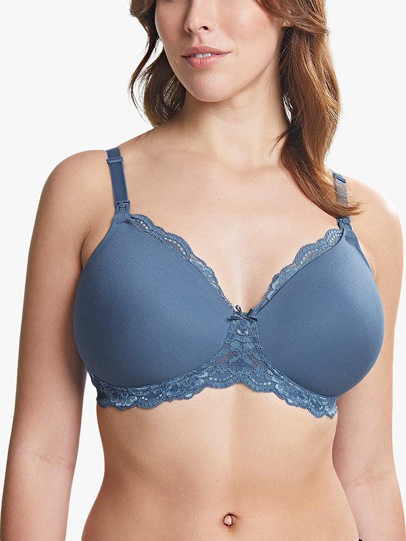 Product image 1 of 5, which shows Royce Indie Non-Wired Nursing Bra, Petrol Blue, 32D