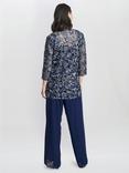 Gina Bacconi Nikki Three Piece Trouser Suit, Navy/Silver