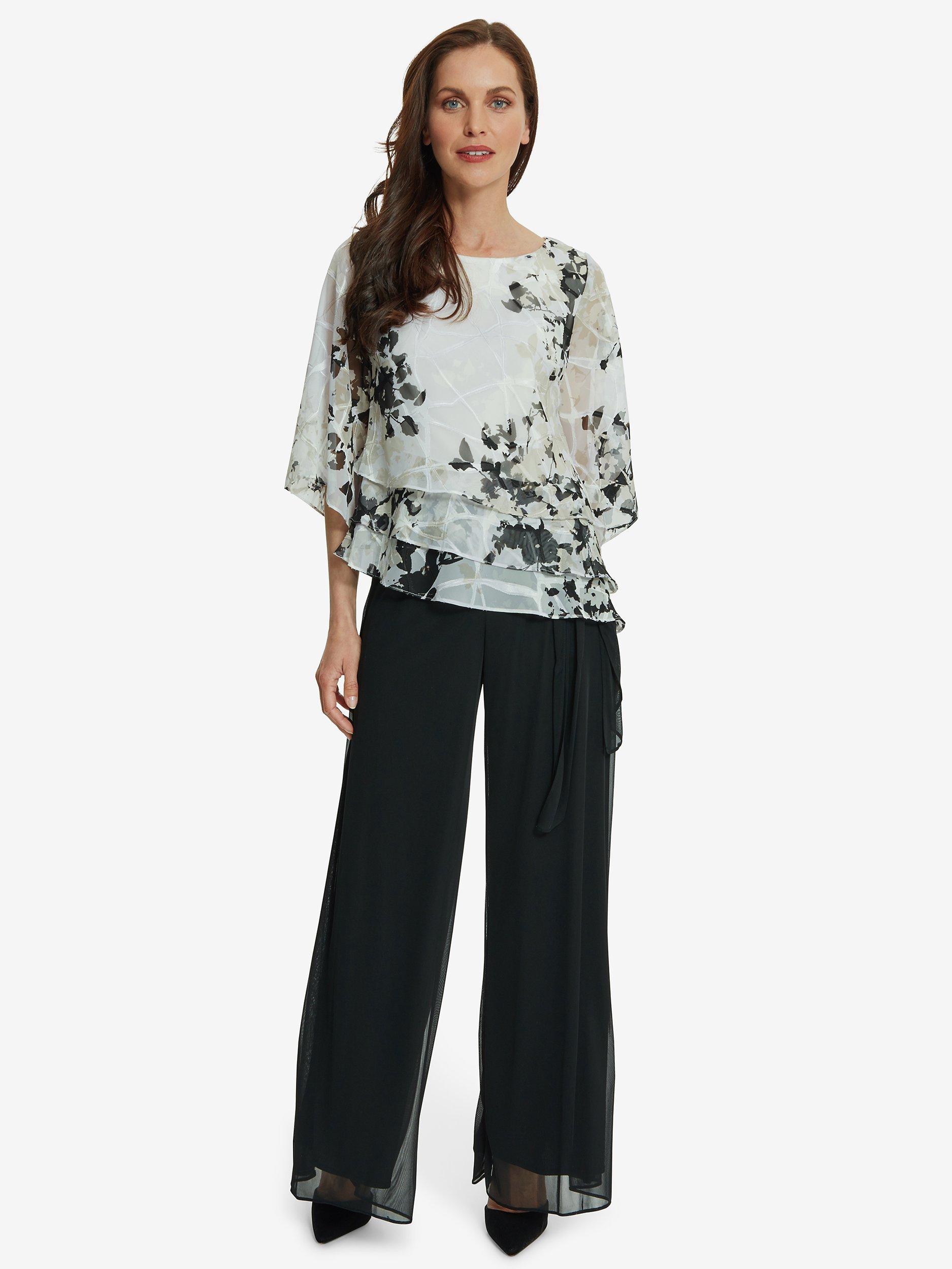 Gina Bacconi Mesh Wide Leg Trousers, Black