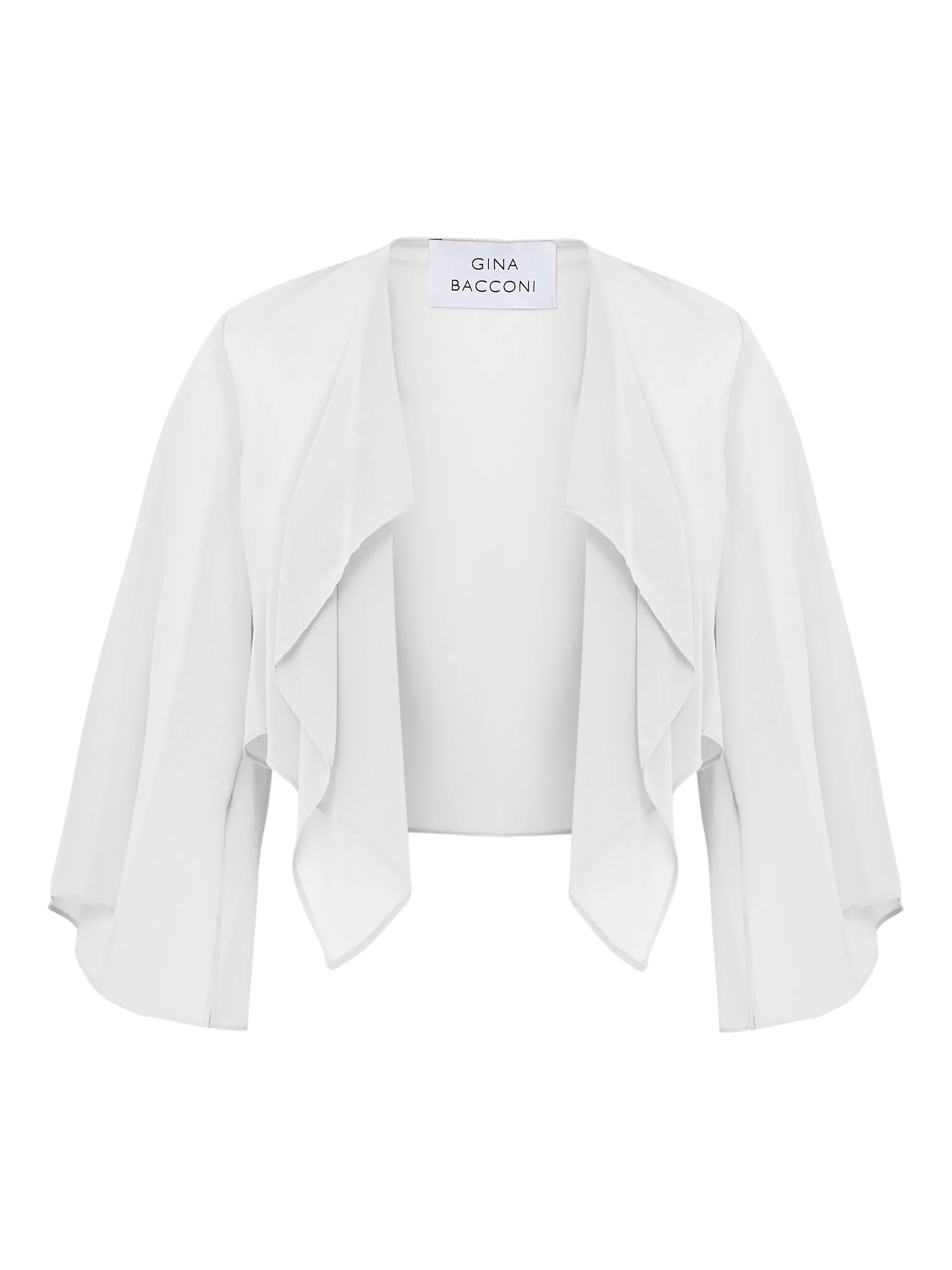 Gina Bacconi Vivian Chiffon Waterfall Jacket Ivory