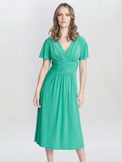 Gina Bacconi Frieda Midi Jersey Dress, Orange, Jade