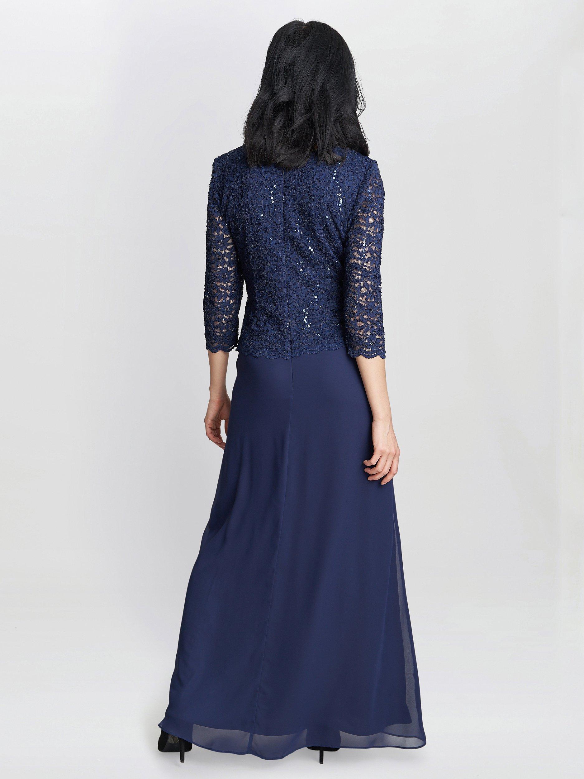 Product image 2 of 6, which shows Gina Bacconi Virginia Maxi Dress, Navy, 16