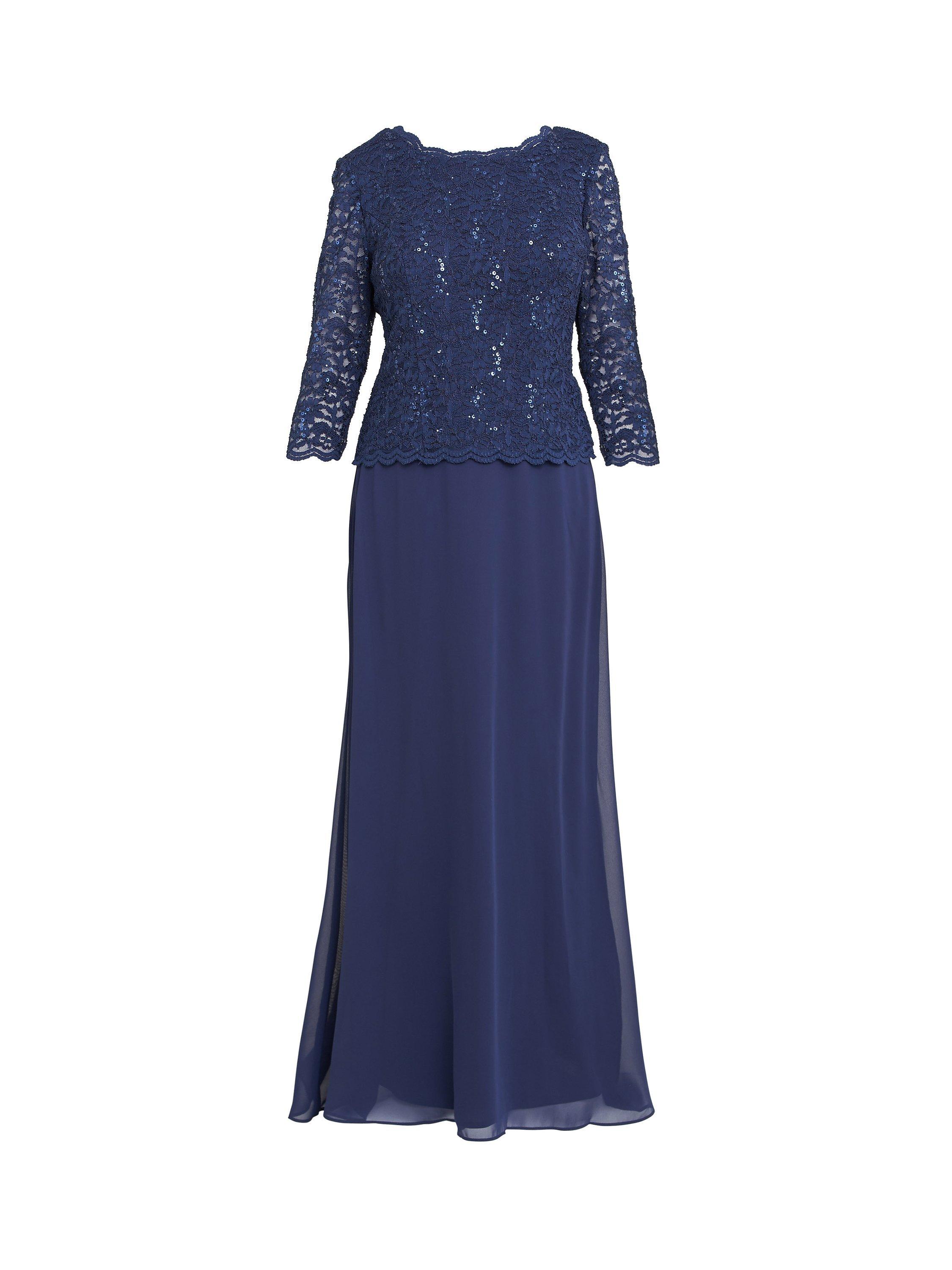 Product image 4 of 6, which shows Gina Bacconi Virginia Maxi Dress, Navy, 16