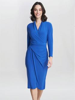 Gina Bacconi Gloria Jersey Wrap Effect Dress, Cobalt, Cobalt