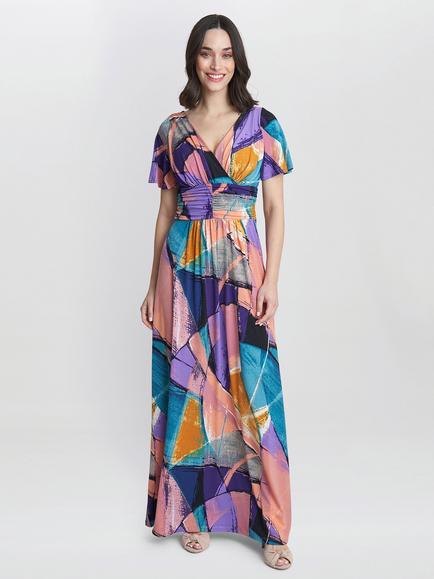 Gina Bacconi Elodie Jersey Maxi Dress, Multi, Multi