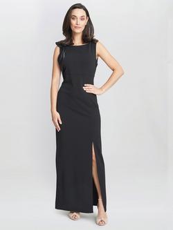 Gina Bacconi Merle Bow Shoulder Maxi Dress, Black, Black