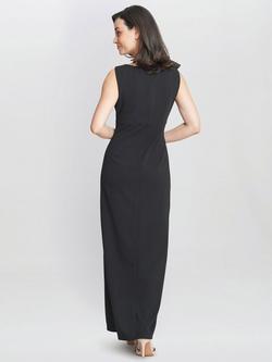 Gina Bacconi Merle Bow Shoulder Maxi Dress, Black - view 2, Black