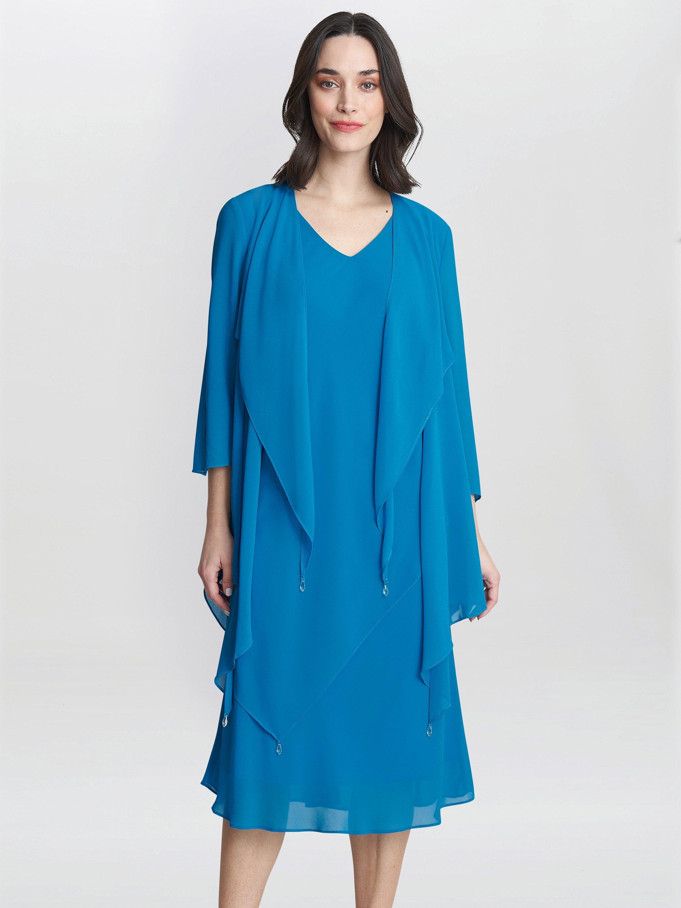 Gina Bacconi Rita Two Piece Jacket and Dress Blue