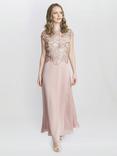 Gina Bacconi Shirley Sequin Bodice Maxi Dress, Rose Gold