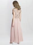 Gina Bacconi Shirley Sequin Bodice Maxi Dress, Rose Gold