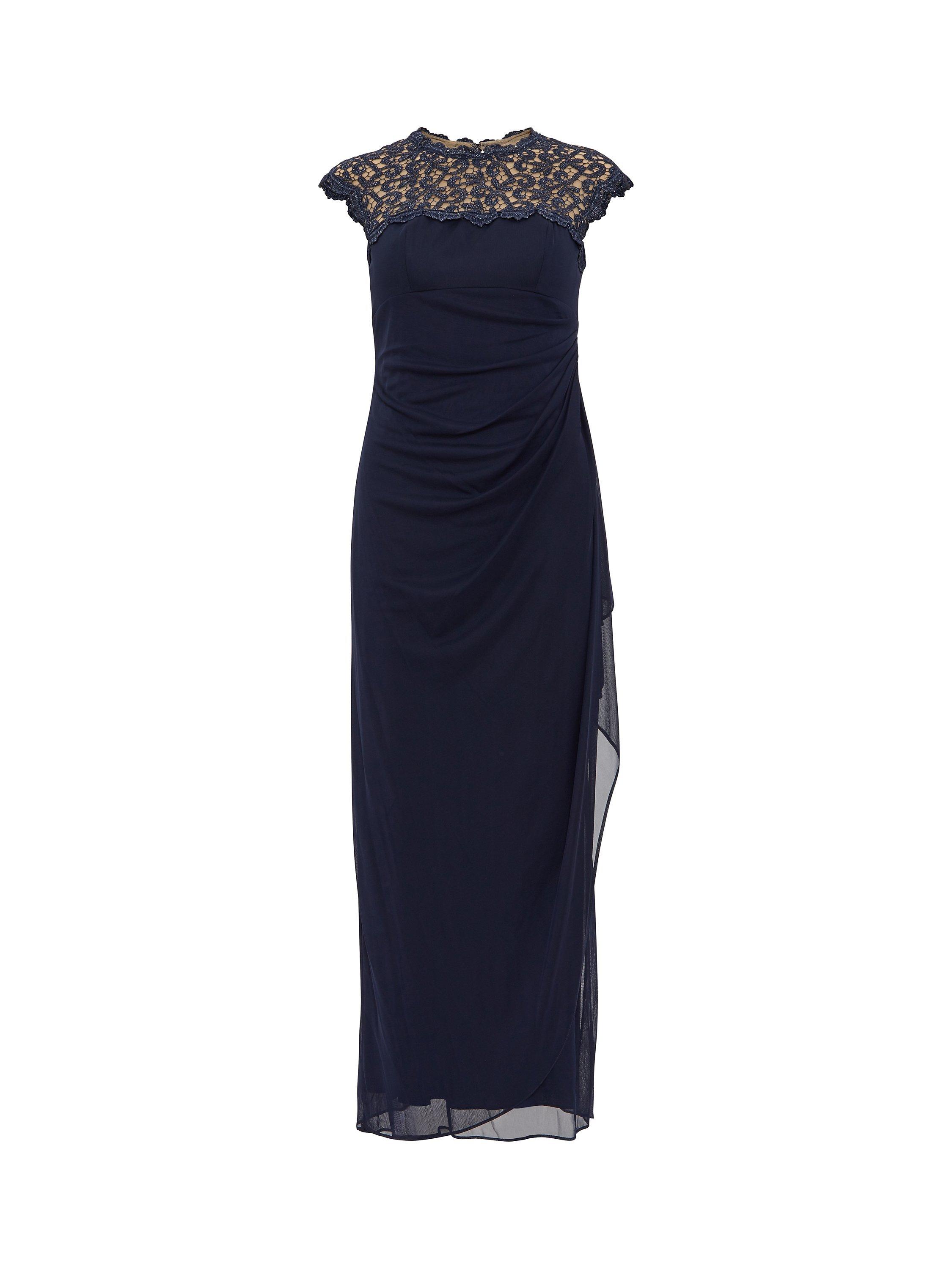 Product image 4 of 5, which shows Gina Bacconi Eleanor Maxi Mesh Dress, Navy, 16