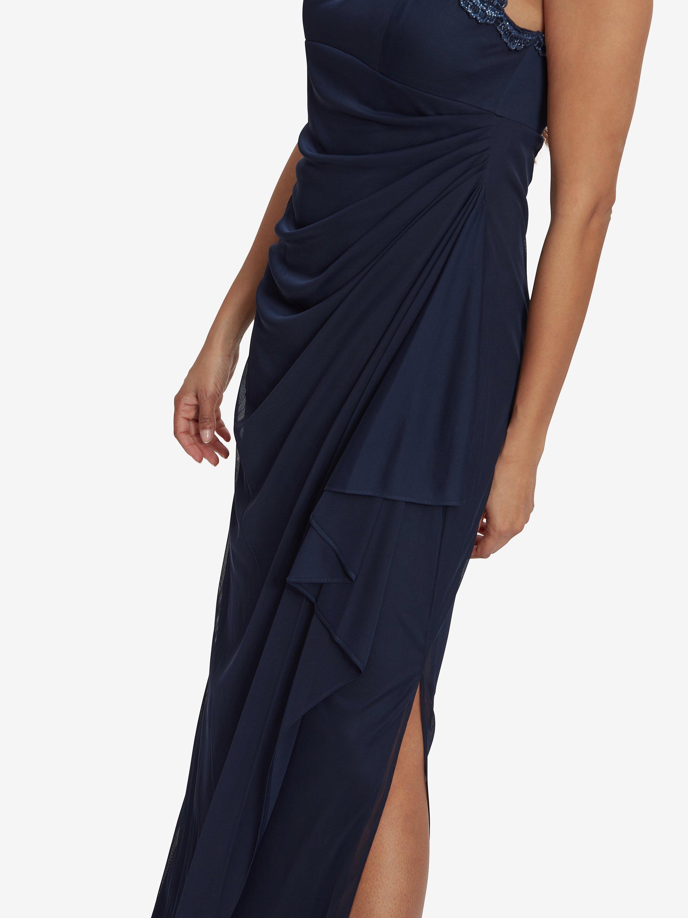 Product image 5 of 5, which shows Gina Bacconi Eleanor Maxi Mesh Dress, Navy, 16