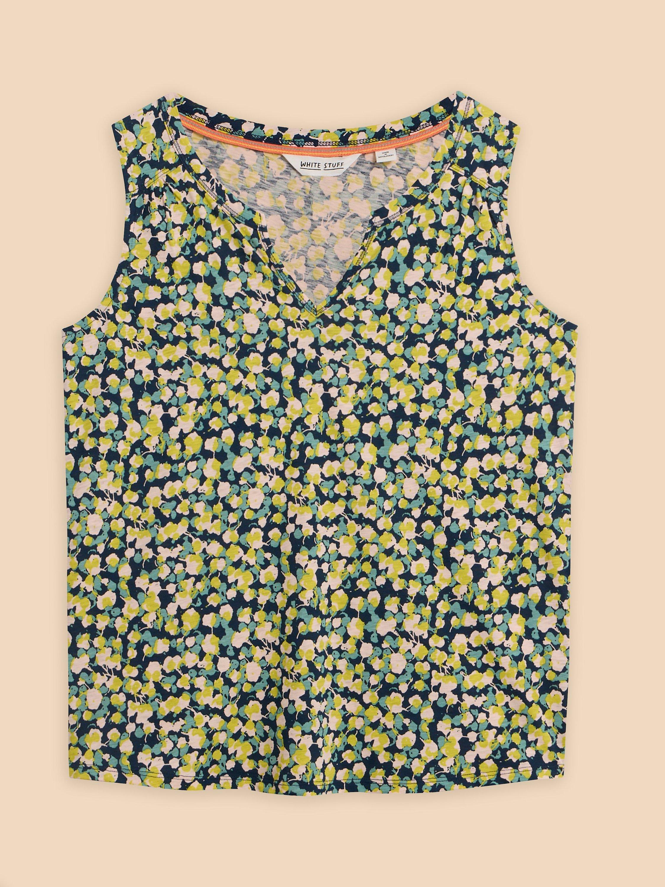 White Stuff Laila Sleeveless Vest Top, Navy/Multi, 22