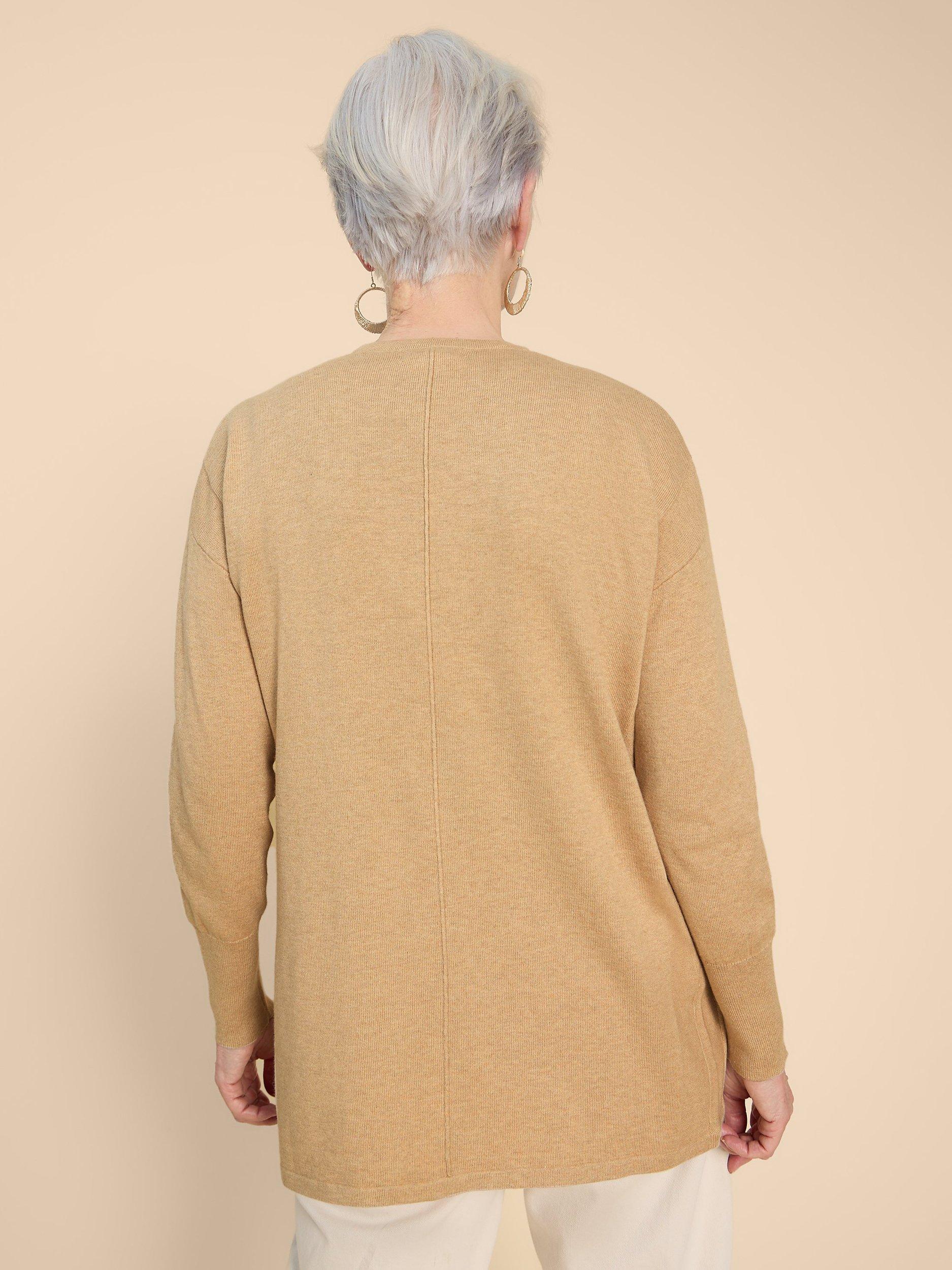 White Stuff Leah Longline Cotton Blend Cardigan Natural