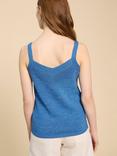 White Stuff Saxon V-Neck Vest Top, Mid Blue