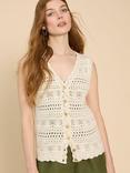 White Stuff Pippa Cotton Waistcoat, Nat White