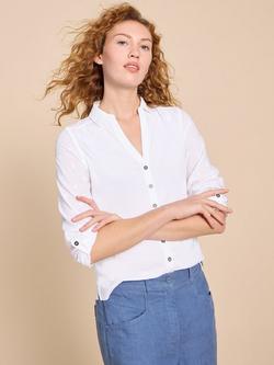 White Stuff Annie Jersey Shirt, Pale Ivory, Pale Ivory
