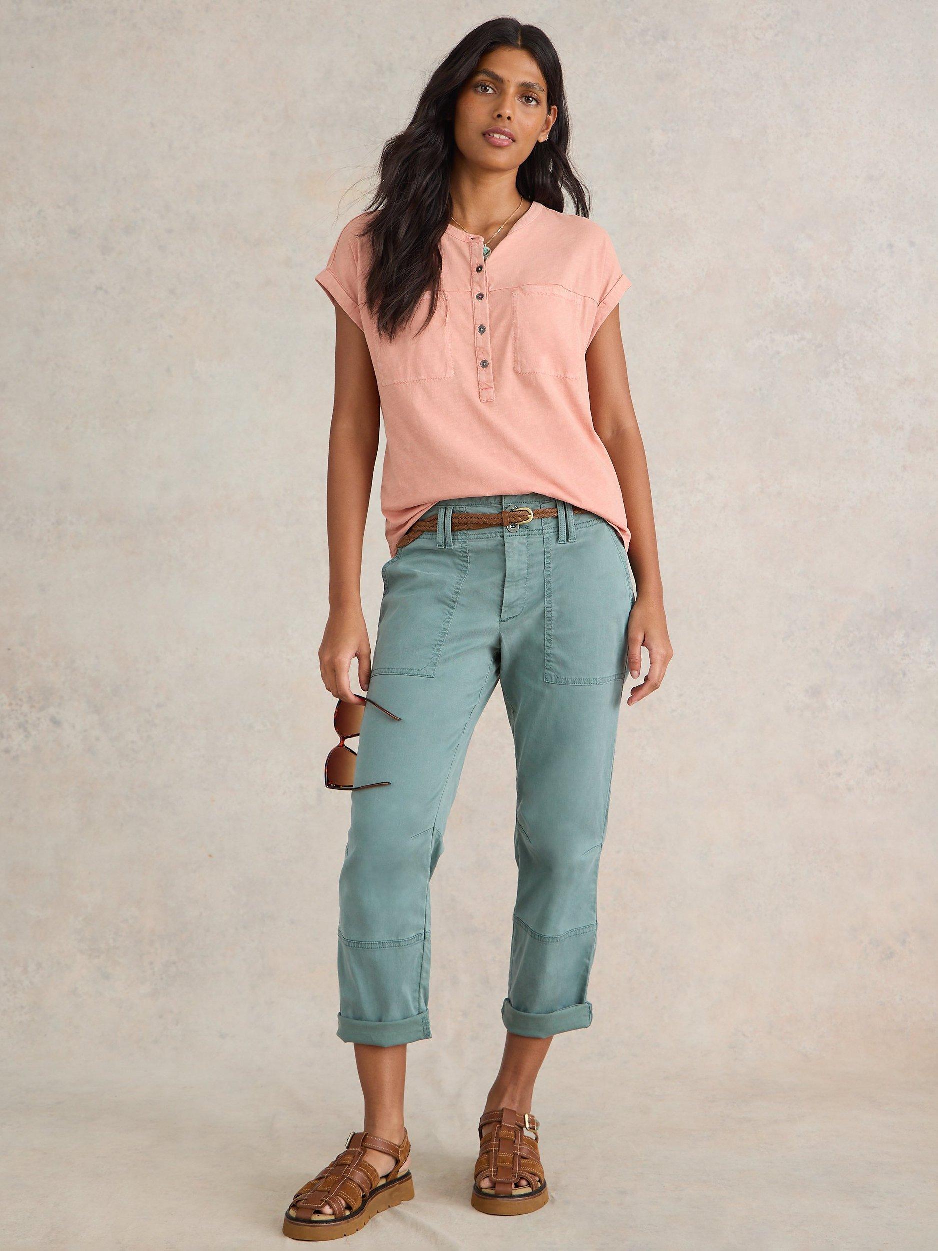 Product image 4 of 7, which shows White Stuff Beth Cotton Jersey T-Shirt, Dusty Pink, 24