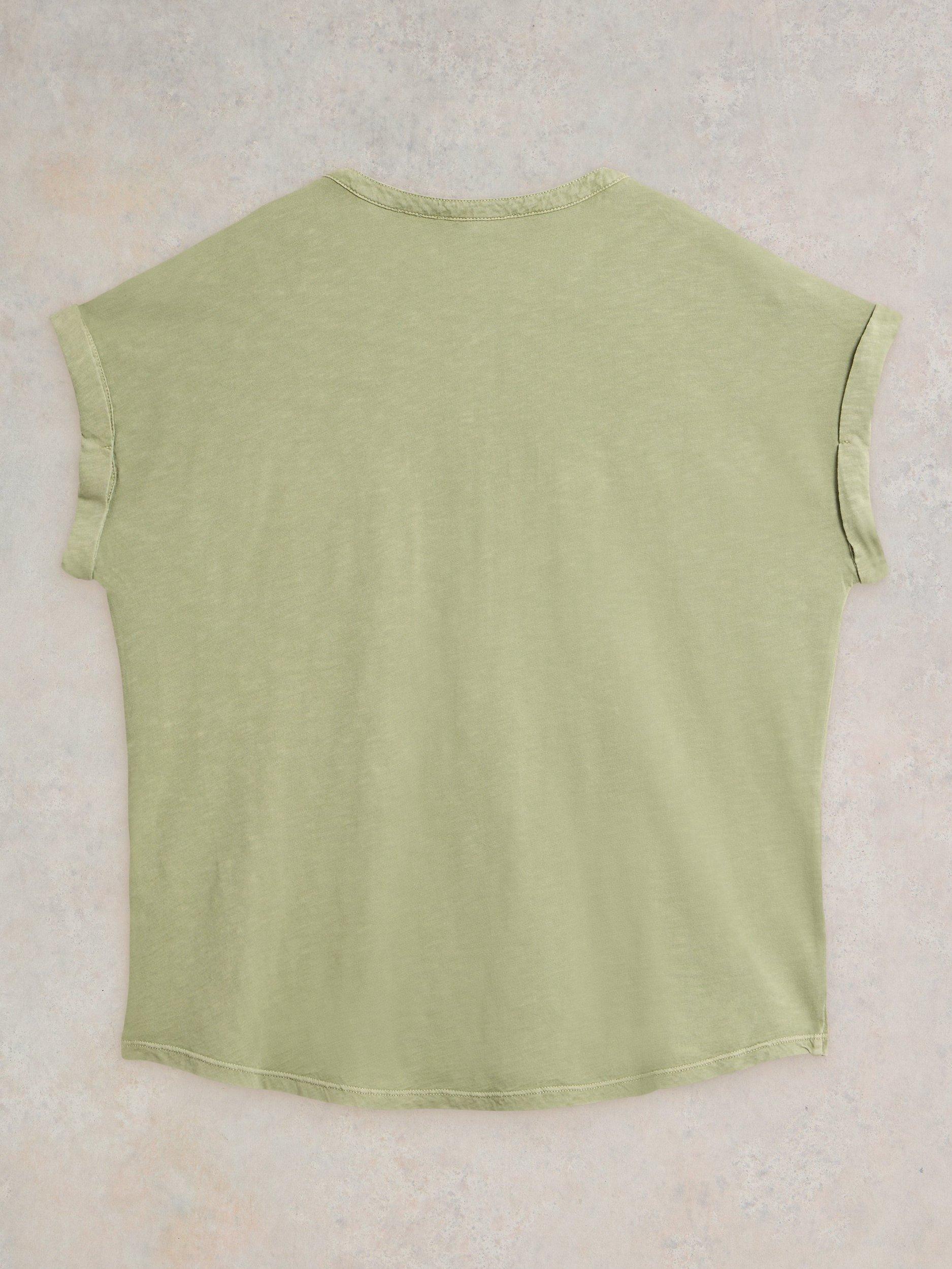 Product image 7 of 7, which shows White Stuff Beth Cotton Jersey T-Shirt, Dusty Green, 6