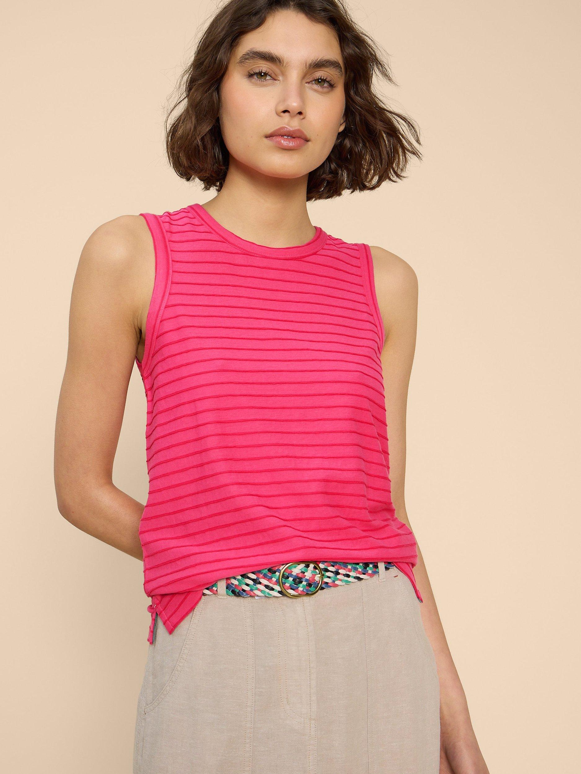 White Stuff Estrella Cotton Blend Tank Top, Pink