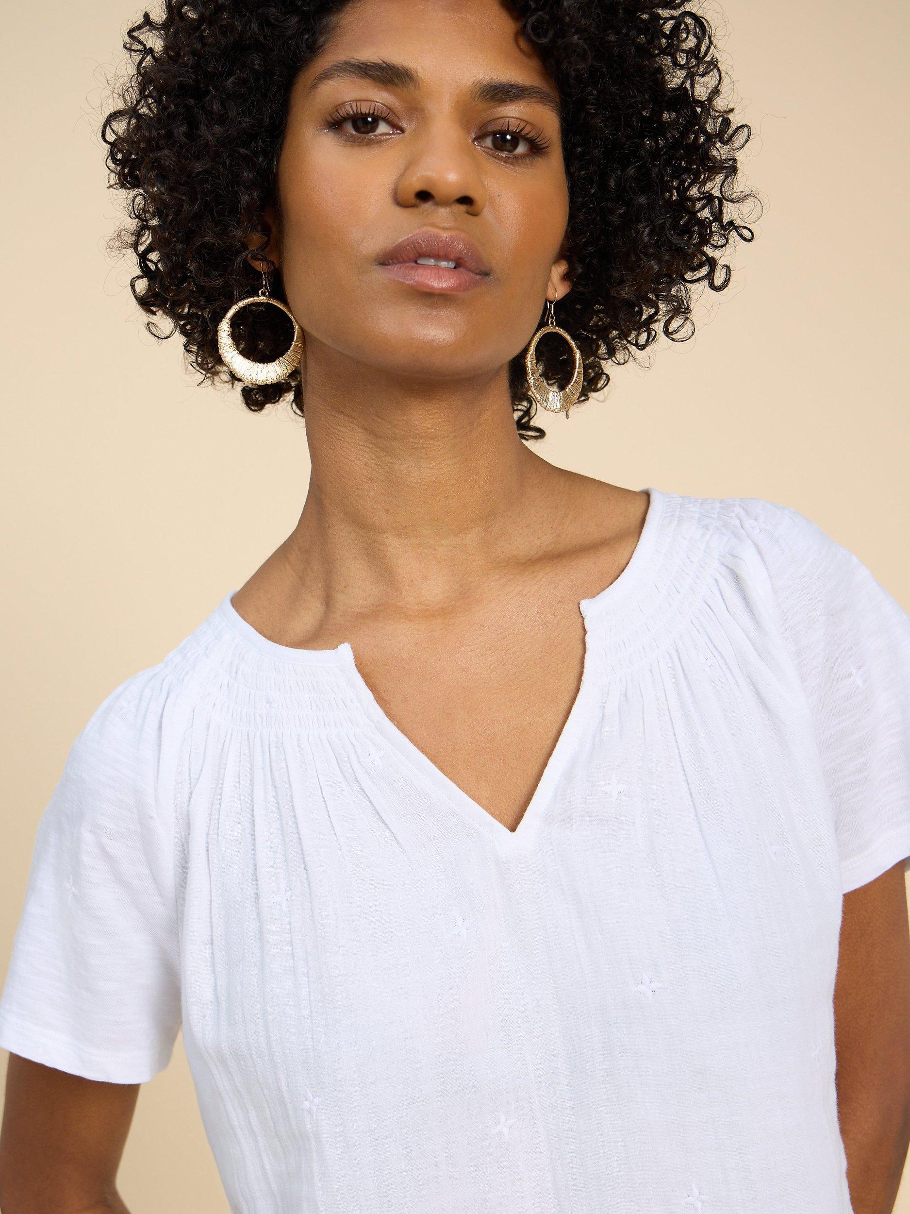 Product image 3 of 7, which shows White Stuff Luella Cotton T-Shirt, Brilliant White, 16
