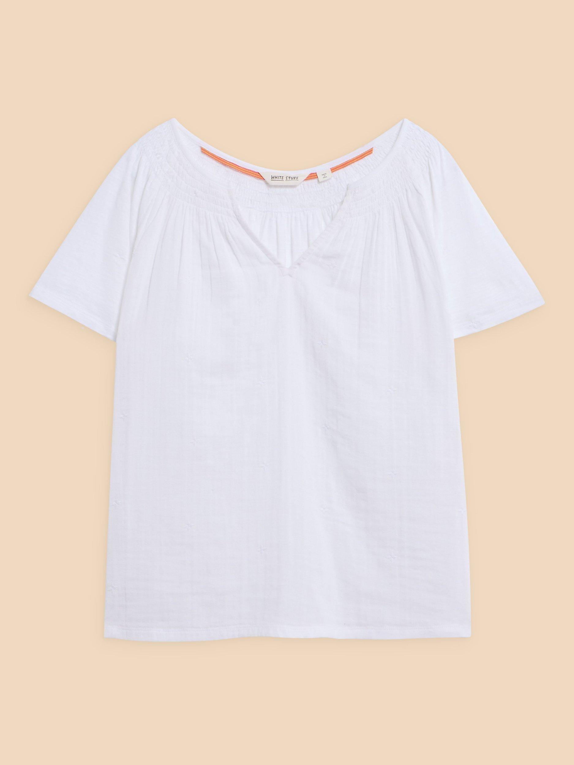 Product image 5 of 7, which shows White Stuff Luella Cotton T-Shirt, Brilliant White, 16