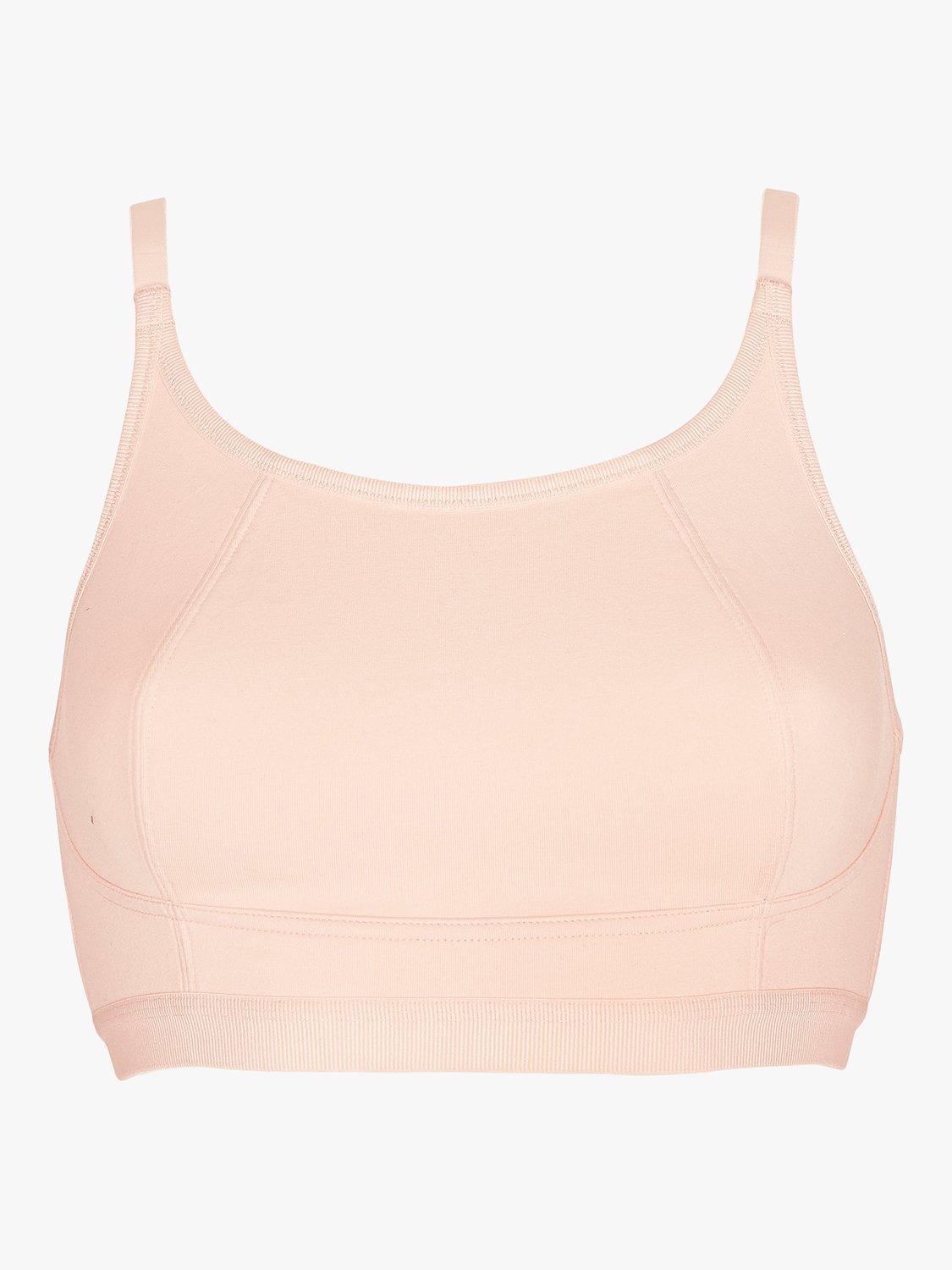 Product image 2 of 5, which shows Royce Lola Crop Top Non-Wired Bra, Pack of 2, Peach/White, 36A/AA
