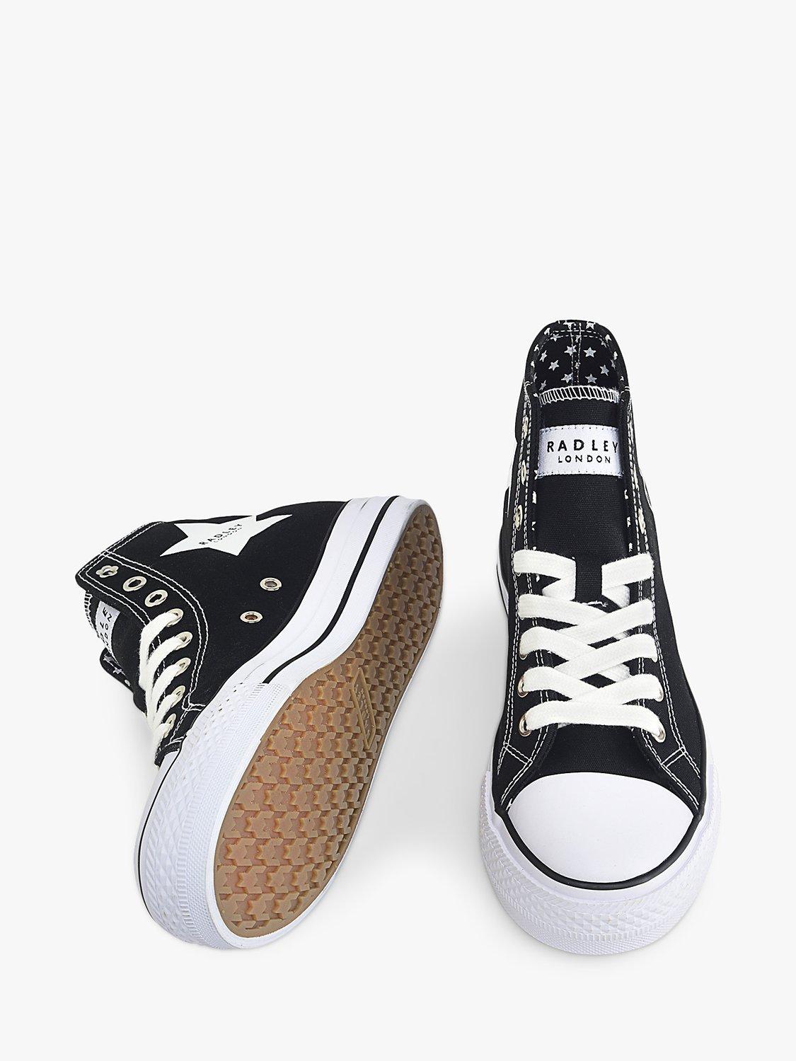 Product image 3 of 3, which shows Radley Star Hi Top Trainers, Black, Black, 4