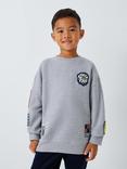 John Lewis Kids' Space Badges Sweatshirt, Grey Marl