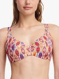 Chantelle Devotion Ikat Print Bikini Top, Red/Multi