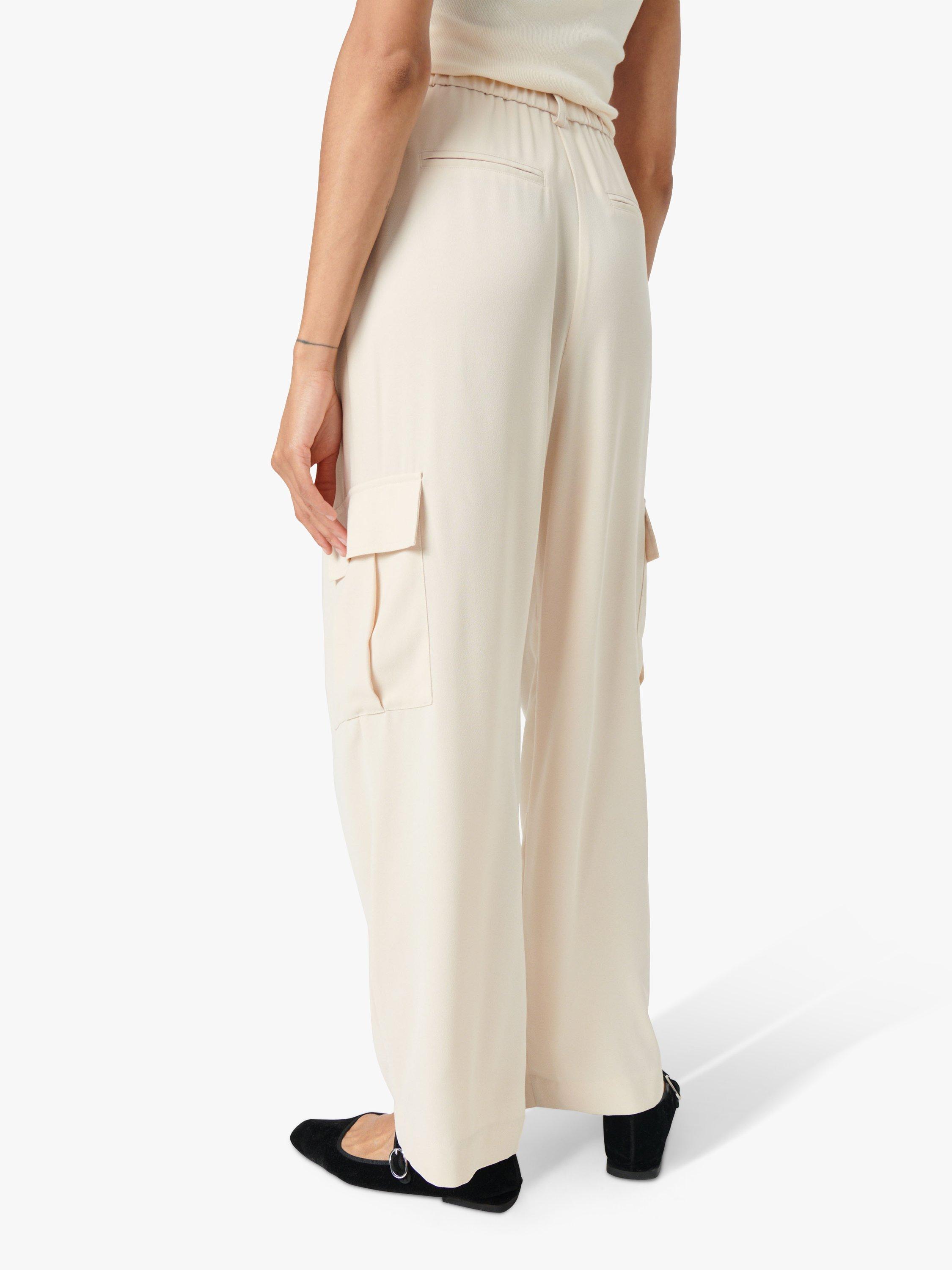 Product image 2 of 7, which shows Soaked In Luxury Shirley Wide Legs Cargo Trousers, Sandshell, XXL