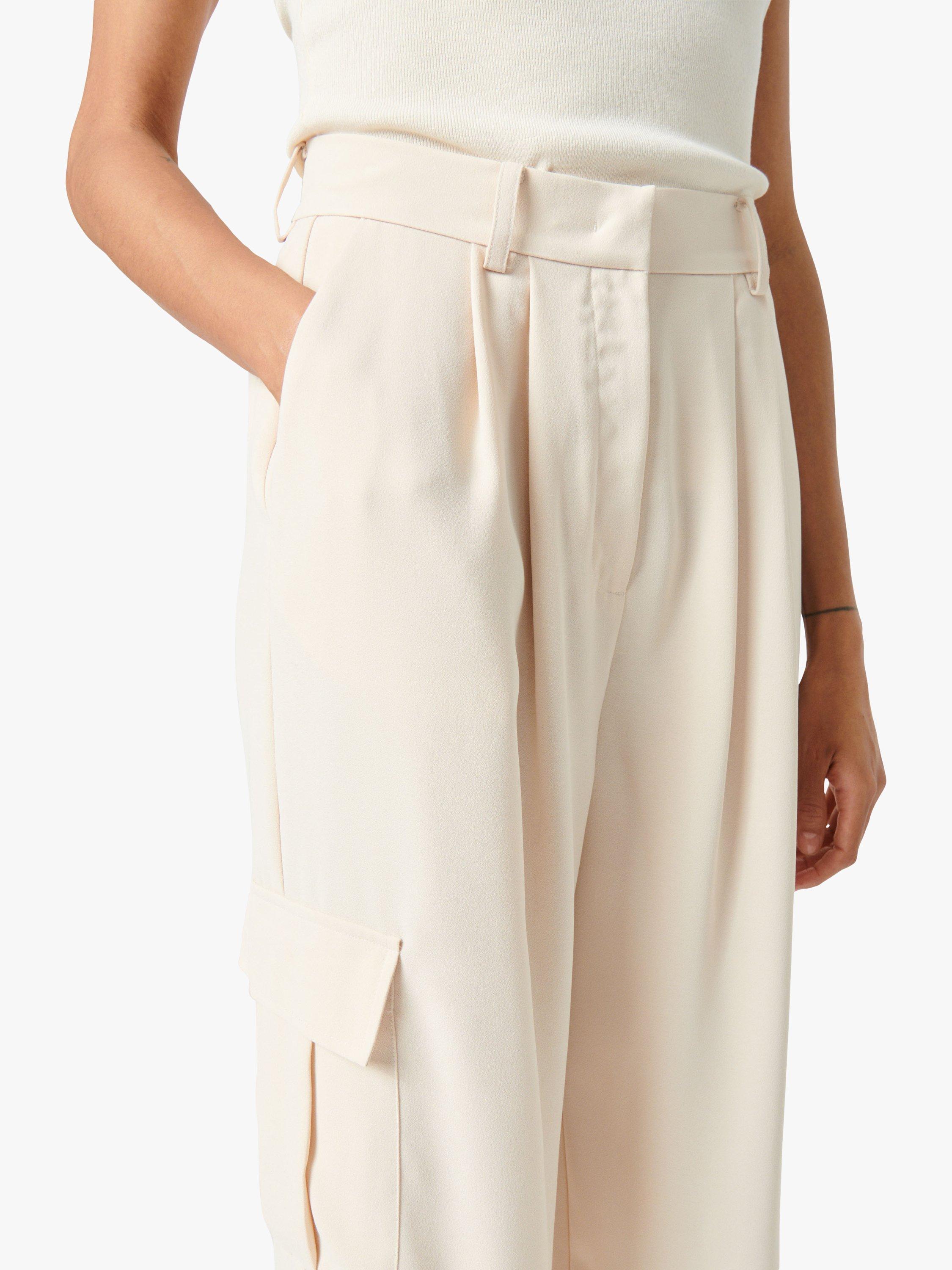 Product image 5 of 7, which shows Soaked In Luxury Shirley Wide Legs Cargo Trousers, Sandshell, XXL