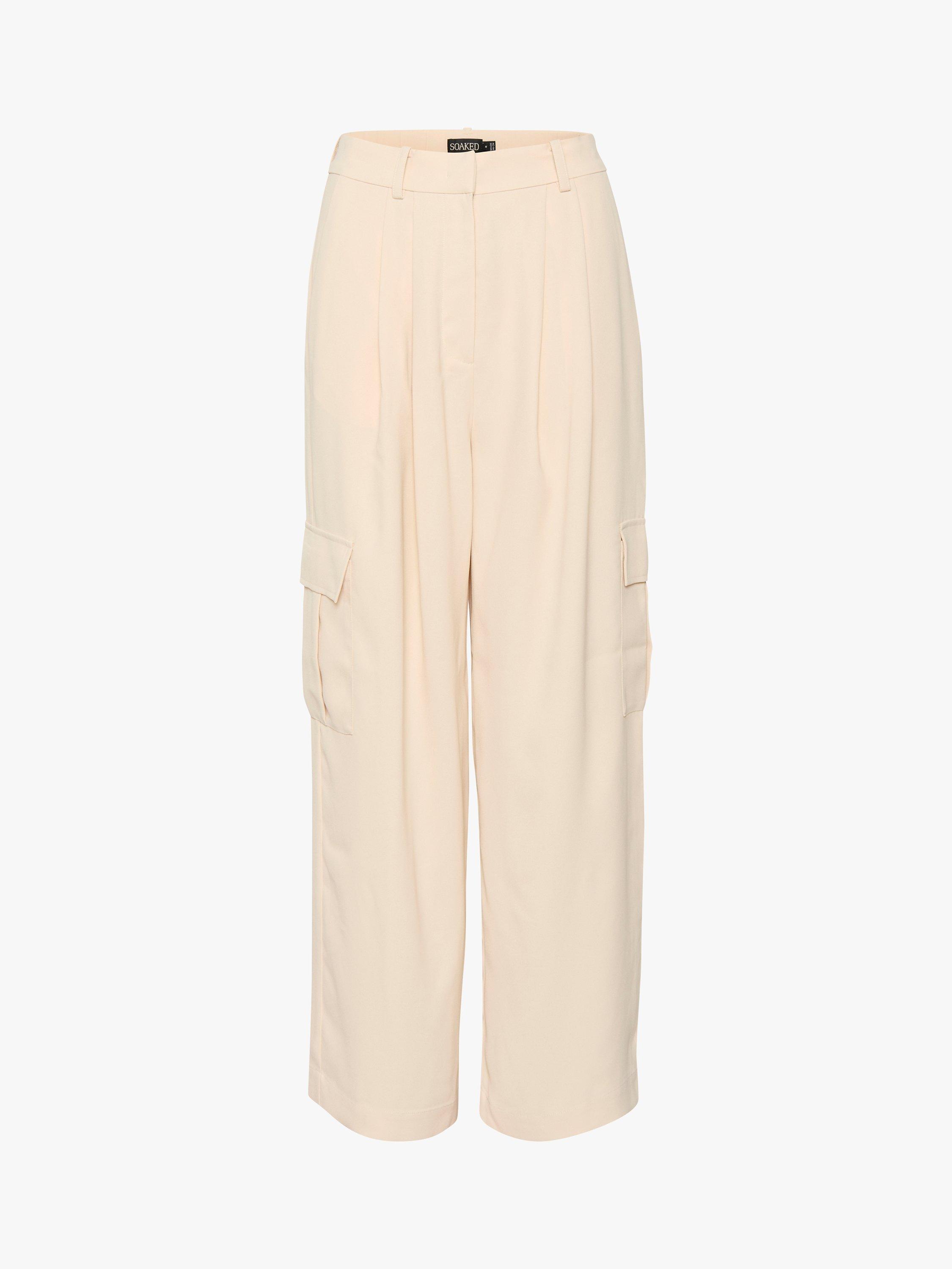 Product image 6 of 7, which shows Soaked In Luxury Shirley Wide Legs Cargo Trousers, Sandshell, XXL