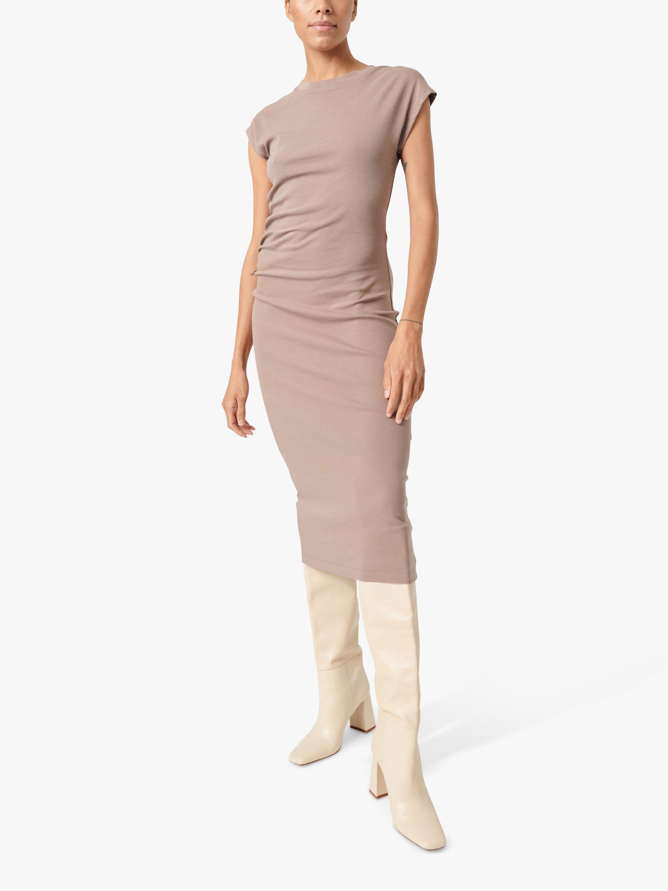 Product image 1 of 7, which shows Soaked In Luxury Marisha Slim Fit Midi Dress, Walnut, M